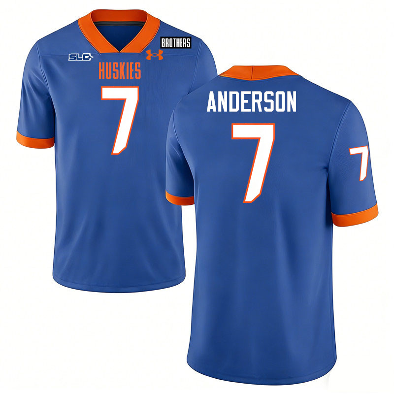 Houston Christian Huskies #7 Jayven Anderson College Football Jerseys,Uniforms-Blue